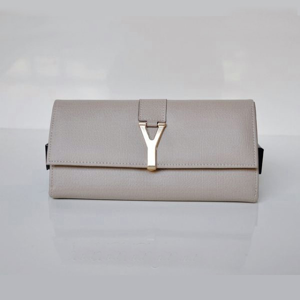 241175 Yves Saint Laurent Y Grande Linea Flap Portafoglio 241175 Grigio